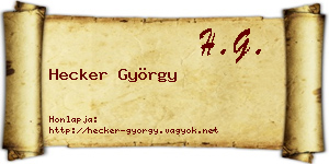 Hecker György névjegykártya