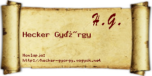 Hecker György névjegykártya